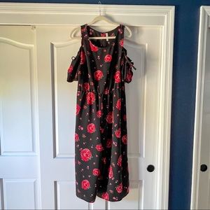 Xhilaration, Size L, floral wide leg jumpsuit with half sleeves